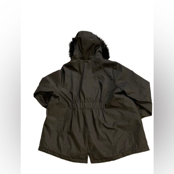 ACTIVE ZONE Black fur hooded zip up winter jacket - Picture 4 of 6